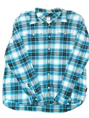 Patagonia Shirt Mens XL Teal Long-Sleeved A/C Steersman Crepe-like Shirt